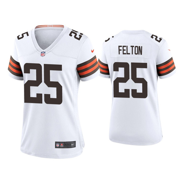 Women's Cleveland Browns #25 Demetric Felton 2020 New White Stitched Jersey(Run Small)